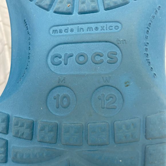 Crocs Classic Clogs Mens 10 Blue Waterproof Slip On Sandals Shoes Womens 12 - Picture 10 of 10